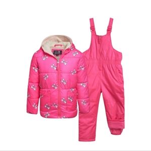 Pink Platinum Girls Snowsuit - 2 Piece Insulated Hooded Ski Jacket and Snow Bib